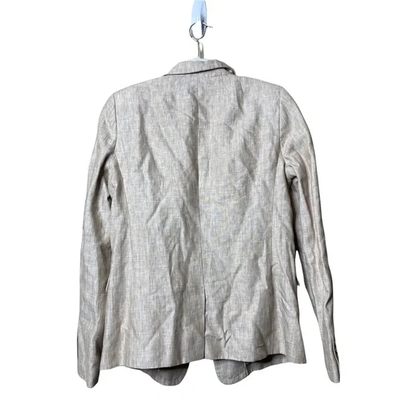 Jcrew tan linen Regent one button blazer career business workwear - Picture 4 of 6